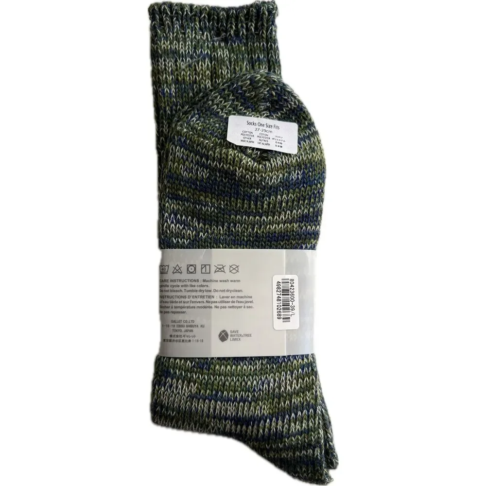 Anonymous ISM Socks Crew Made in Japan Cashmere Blend One Size Fits Most